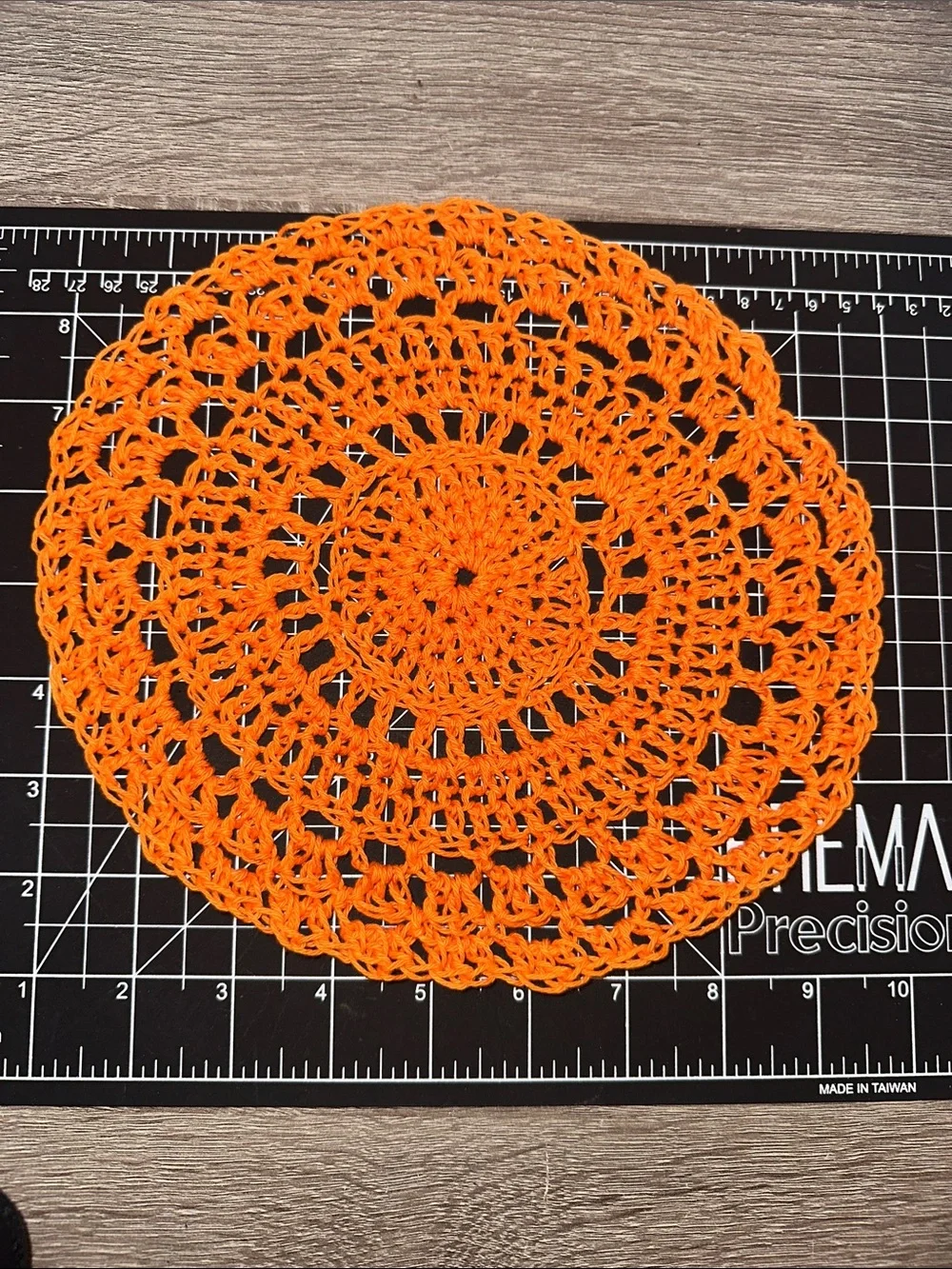 Crochet Doilies bundle - Sage Green, Peach & Bright Orange